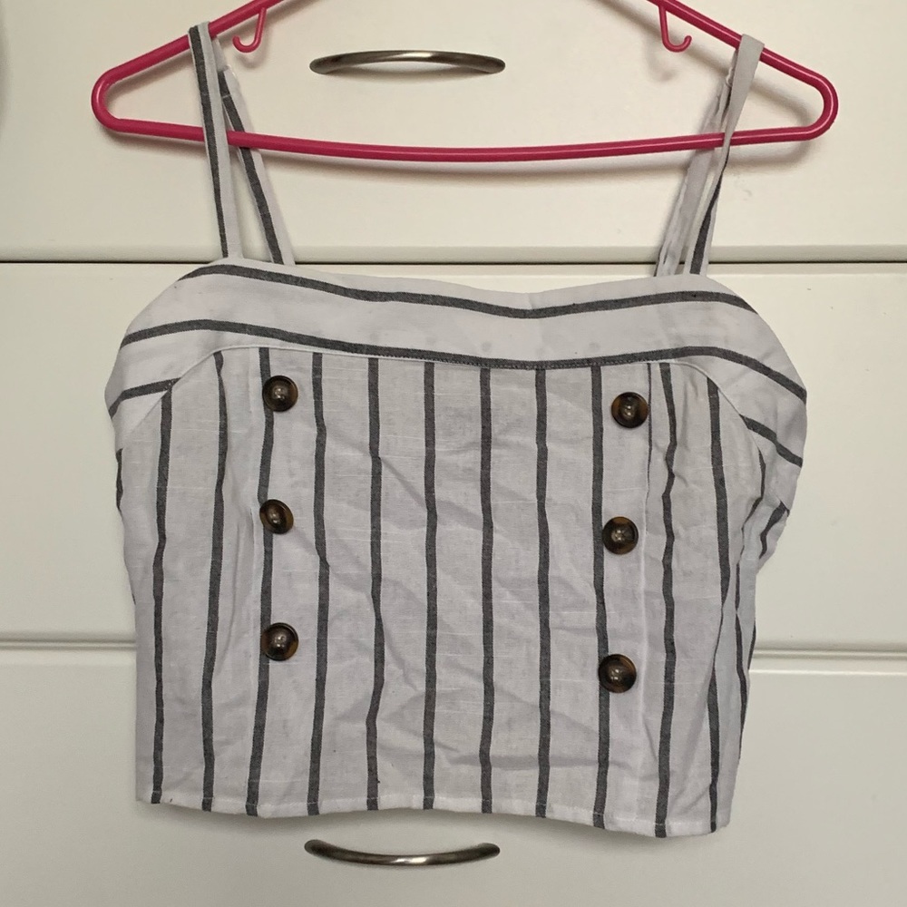 Fashion nova boho button crop top